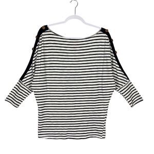 UMGEE‎ Top Womens Small Blue White Striped Tunic Nautical Boat Sailing Jersey